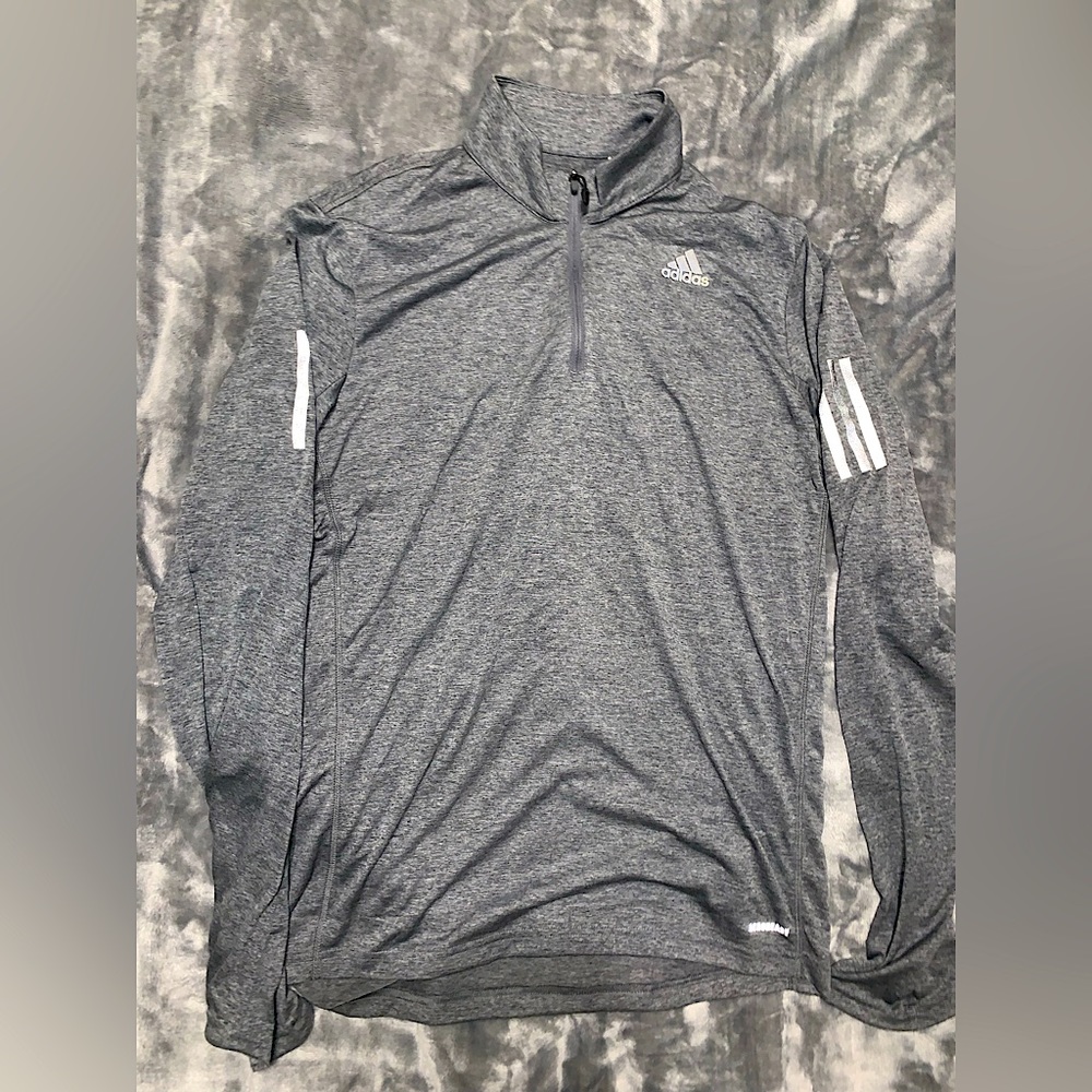Men’s marled grey Adidas Quarterzip